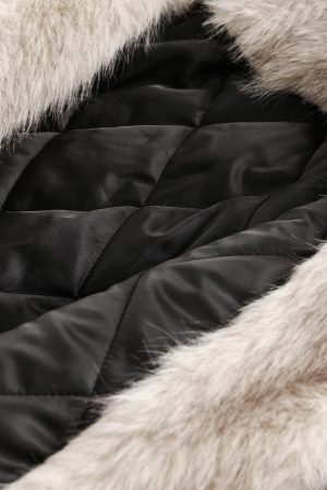 Concert Outfit Spliced Fur Hooded Quilted Jacket