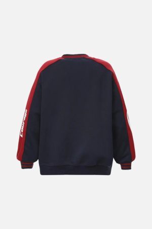 Concert Outfit Spliced Letter Print V-Neck Sweatshirt