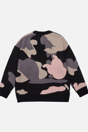 Concert Outfit Splicing Abstraction Graphic Sweater