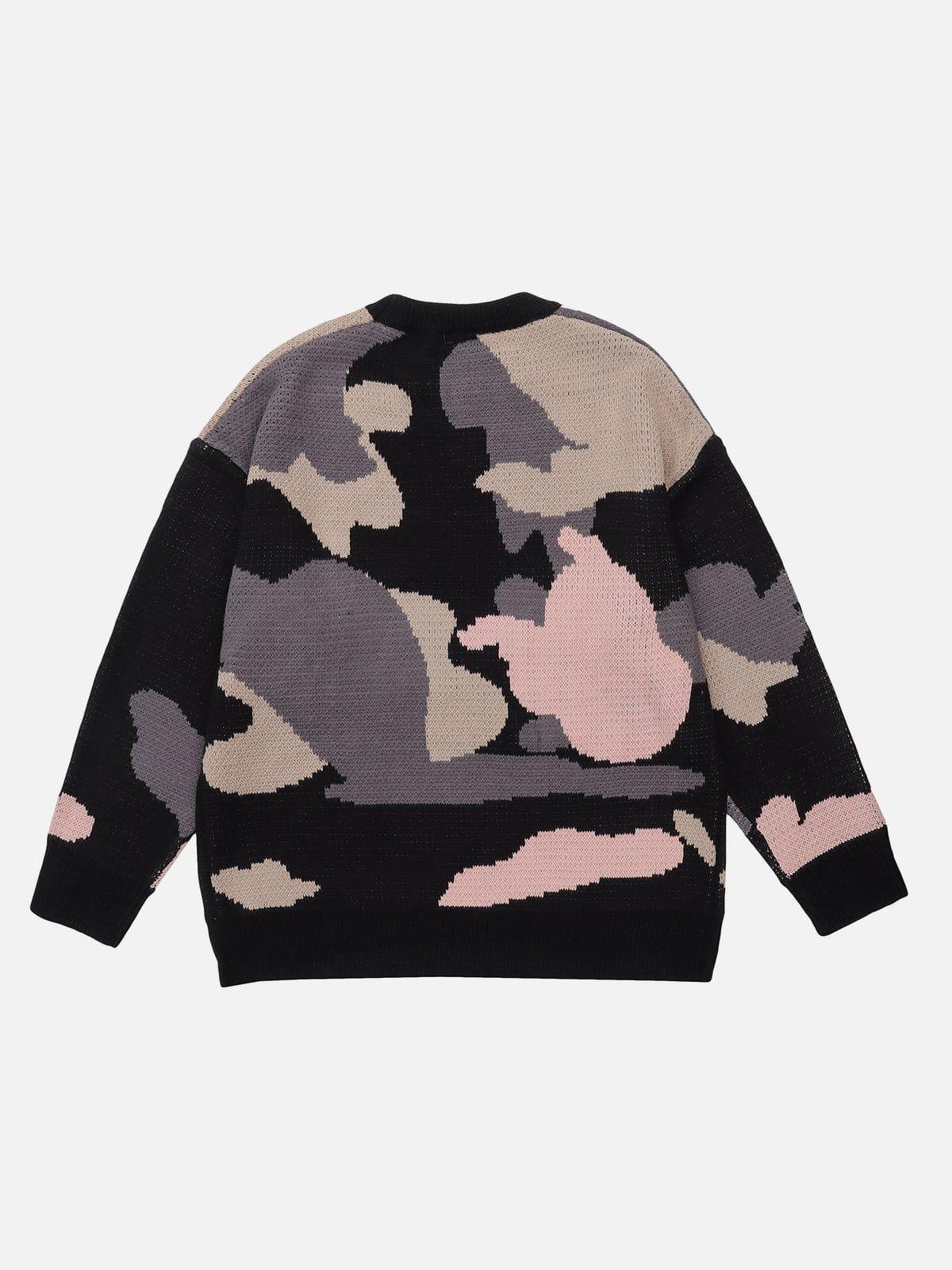 Concert Outfit Splicing Abstraction Graphic Sweater Concert Outfit Splicing Abstraction Graphic Sweater