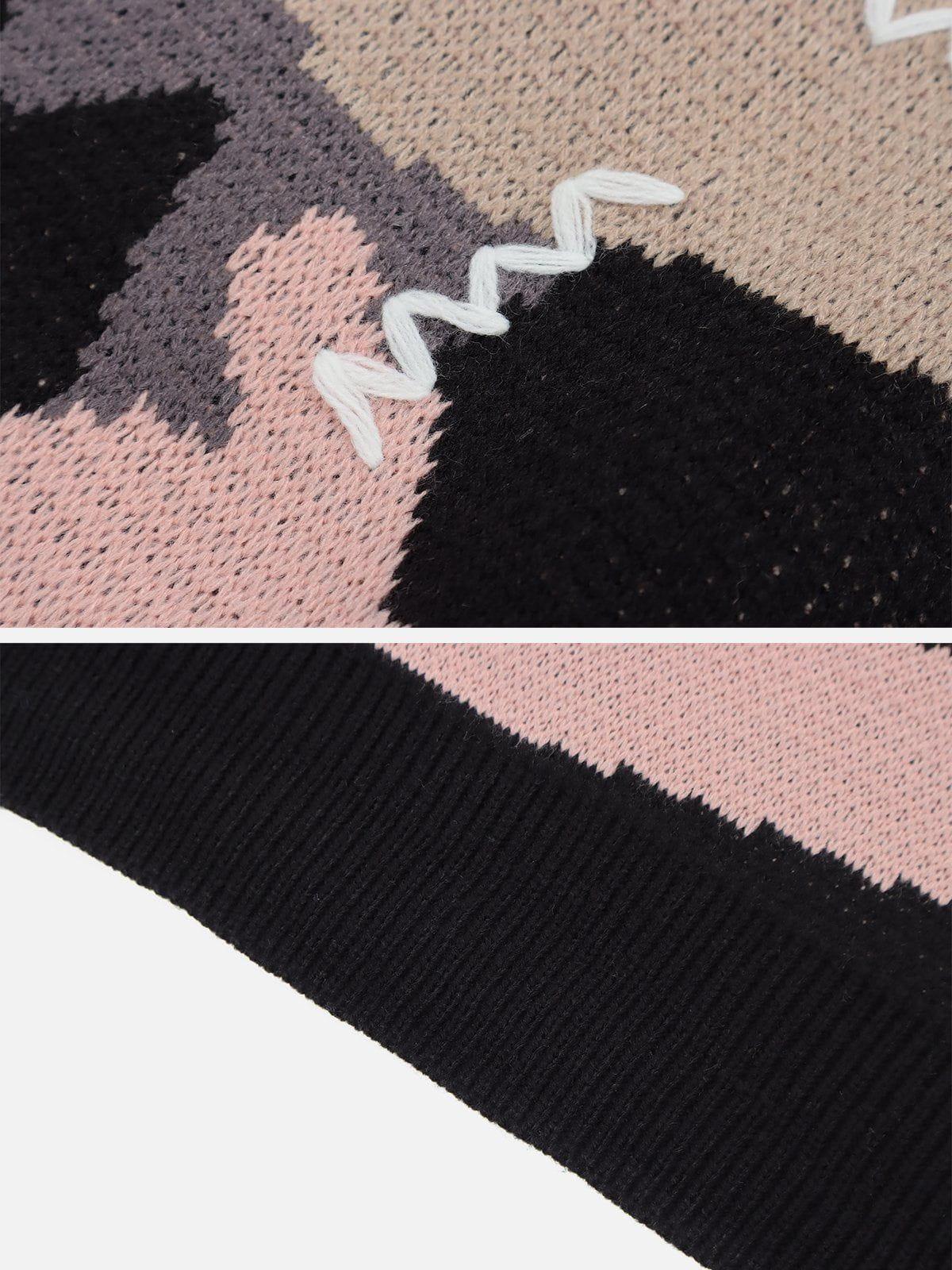 Concert Outfit Splicing Abstraction Graphic Sweater Concert Outfit Splicing Abstraction Graphic Sweater