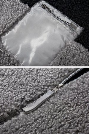 Concert Outfit Splicing Sherpa Winter Coat