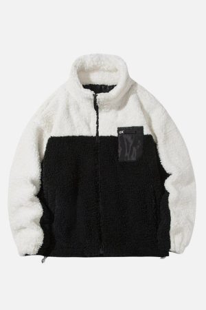 Concert Outfit Splicing Sherpa Winter Coat