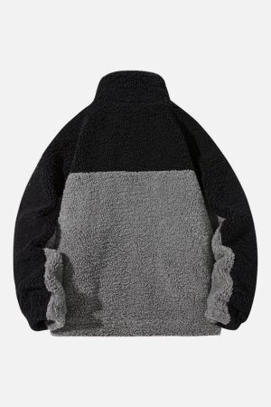 Concert Outfit Splicing Sherpa Winter Coat