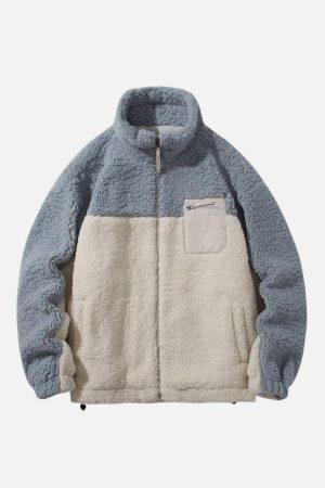 Concert Outfit Splicing Sherpa Winter Coat