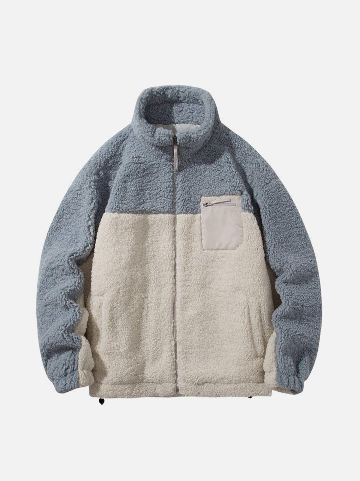 Concert Outfit Splicing Sherpa Winter Coat Concert Outfit Splicing Sherpa Winter Coat