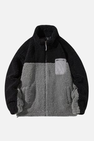 Concert Outfit Splicing Sherpa Winter Coat