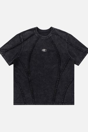 Concert Outfit Split Raw Edge Short Sleeve T-Shirt