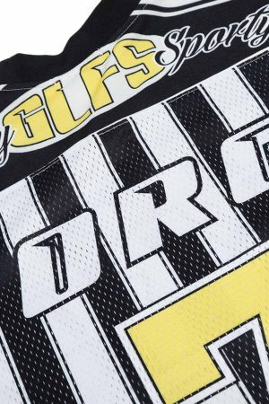 Concert Outfit Sports Letter Stripe Print Jersey T-Shirt