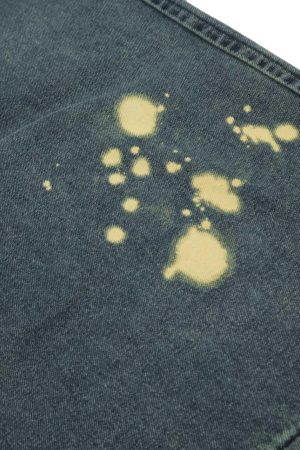 Concert Outfit Spray-Painted Reverse Pleated Cargo Jeans