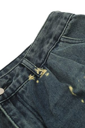 Concert Outfit Spray-Painted Reverse Pleated Cargo Jeans