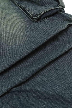 Concert Outfit Spray-Painted Reverse Pleated Cargo Jeans