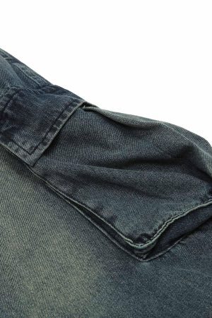 Concert Outfit Spray-Painted Reverse Pleated Cargo Jeans