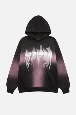 Concert Outfit Spray Smoke Gradient Hoodie