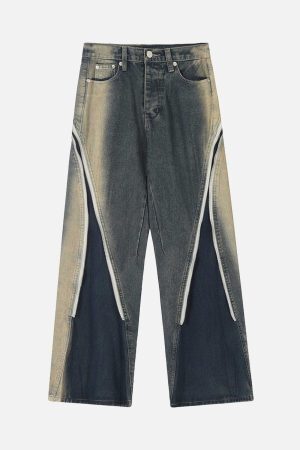 Concert Outfit Sprayed Gradient Wide Leg Jeans