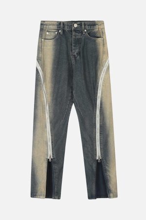 Concert Outfit Sprayed Gradient Wide Leg Jeans