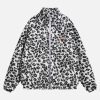 Concert Outfit Stand Collar Cheetah Print Fleece Jacket