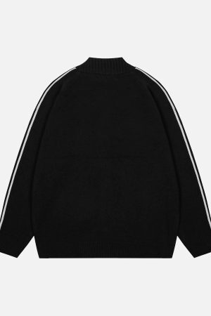 Concert Outfit Stand Collar Racing Zip-Up Cardigan