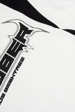 Concert Outfit Star Color-Blocking Long Sleeve Quarter Zipper Shirt