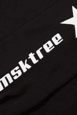 Concert Outfit Star Contrast Color Long Sleeve Quarter Zipper Shirt