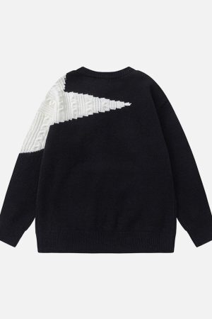 Concert Outfit Star Contrast Knit Sweater