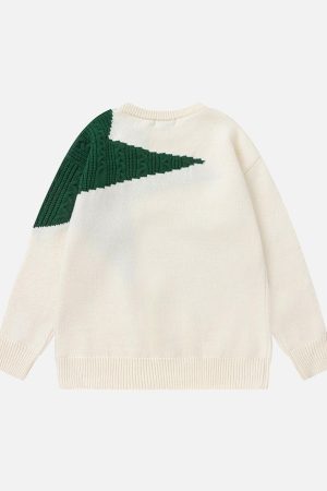 Concert Outfit Star Contrast Knit Sweater