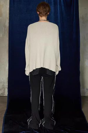 Concert Outfit Star Cutout Boatneck Sweater