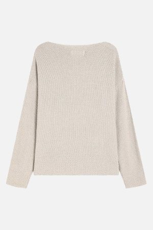 Concert Outfit Star Cutout Boatneck Sweater