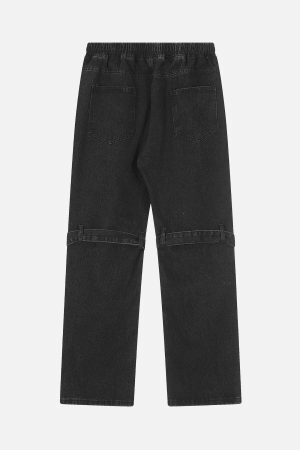 Concert Outfit Star Embroidered Elastic Waist Jeans