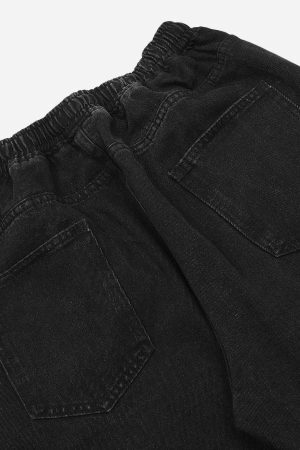 Concert Outfit Star Embroidered Elastic Waist Jeans