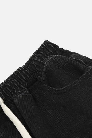 Concert Outfit Star Embroidered Elastic Waist Jeans