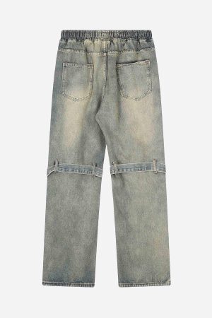 Concert Outfit Star Embroidered Elastic Waist Jeans