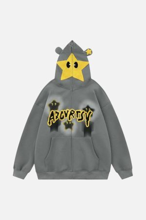 Concert Outfit Star Embroidered Hooded Sweatshirt