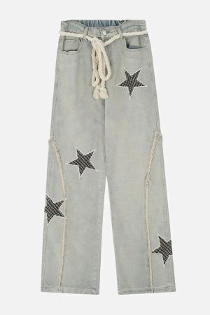Concert Outfit Star Embroidery Jeans