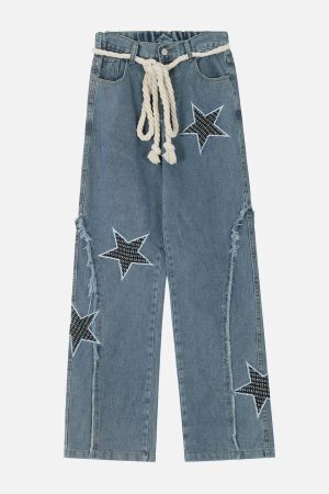 Concert Outfit Star Embroidery Jeans