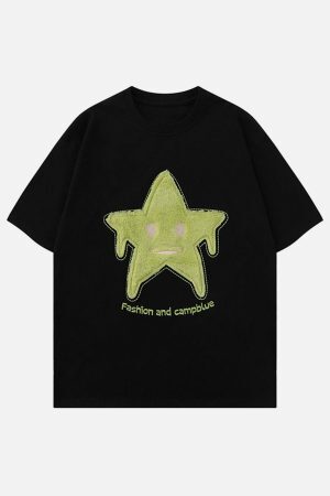Concert Outfit Star Embroidery Tee