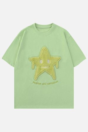 Concert Outfit Star Embroidery Tee