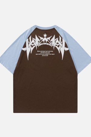 Concert Outfit Star Gothic Leeter Print Tee