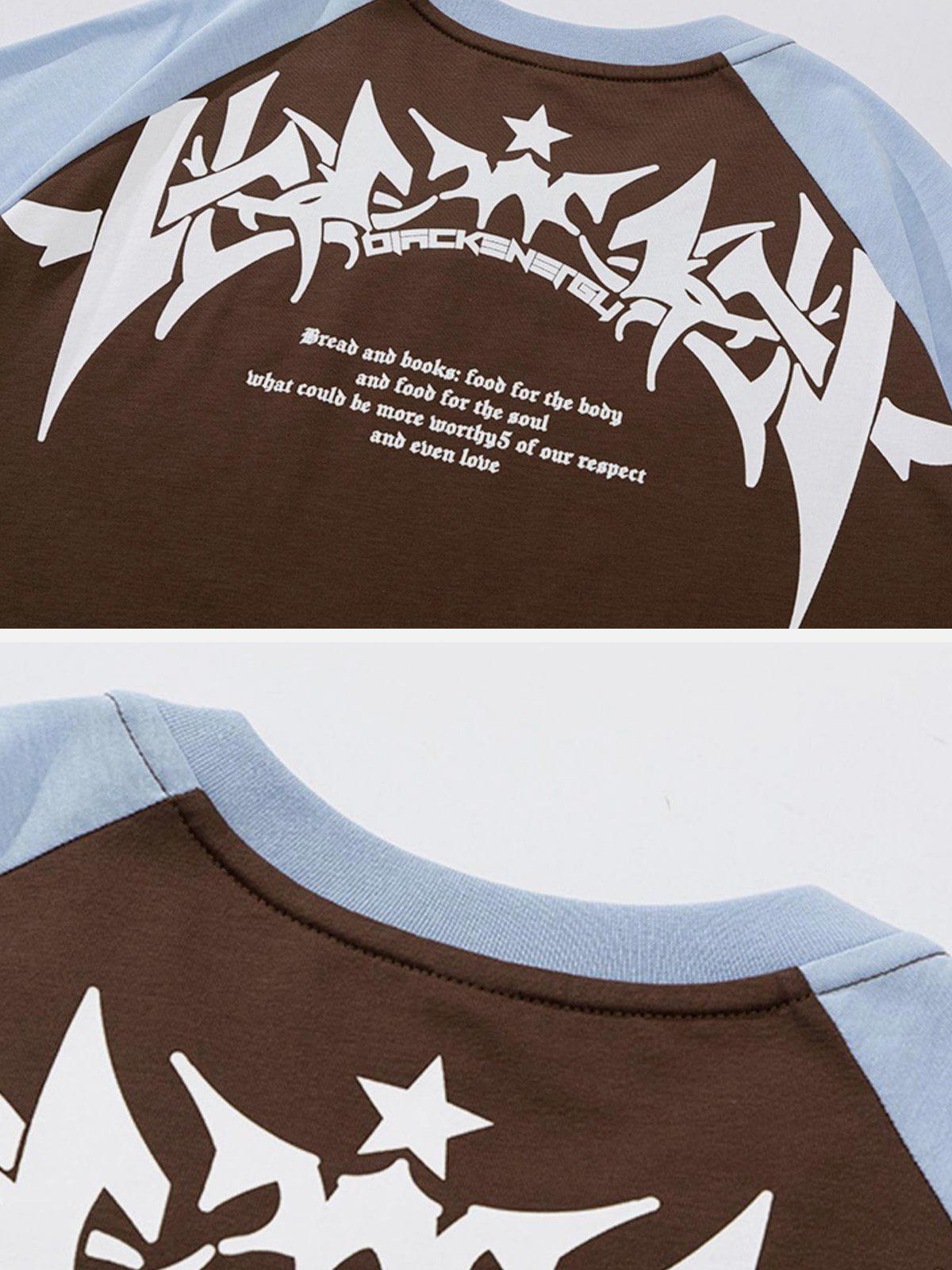 Concert Outfit Star Gothic Leeter Print Tee Concert Outfit Star Gothic Leeter Print Tee