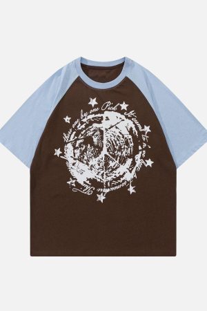 Concert Outfit Star Gothic Leeter Print Tee