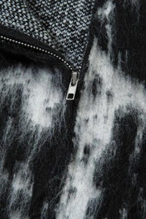 Concert Outfit Star Graffiti Knitted Zip-Up Hoodie