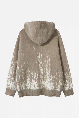 Concert Outfit Star Graffiti Knitted Zip-Up Hoodie