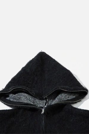 Concert Outfit Star Graffiti Knitted Zip-Up Hoodie