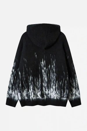 Concert Outfit Star Graffiti Knitted Zip-Up Hoodie