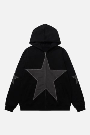 Concert Outfit Star Graphic Print Hoodie