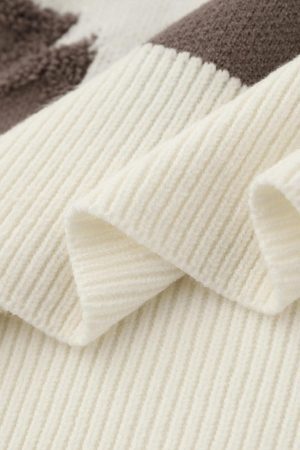 Concert Outfit Star Jacquard Crew Neck Sweater