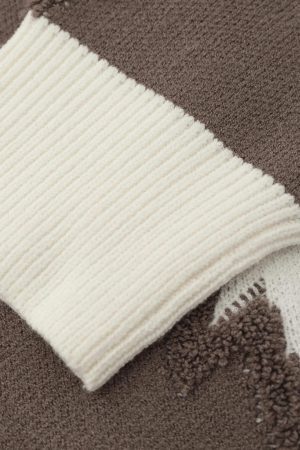 Concert Outfit Star Jacquard Crew Neck Sweater