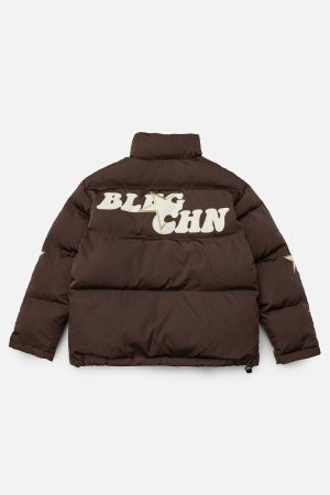 Concert Outfit Star Letter Embroidery Winter Coat