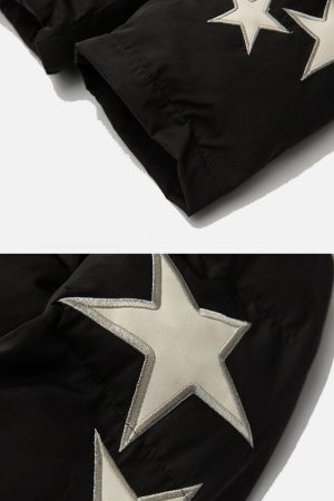 Concert Outfit Star Letter Embroidery Winter Coat