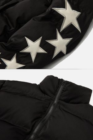 Concert Outfit Star Letter Embroidery Winter Coat